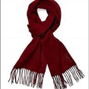 Ives saint laurent monogram fringe scarf